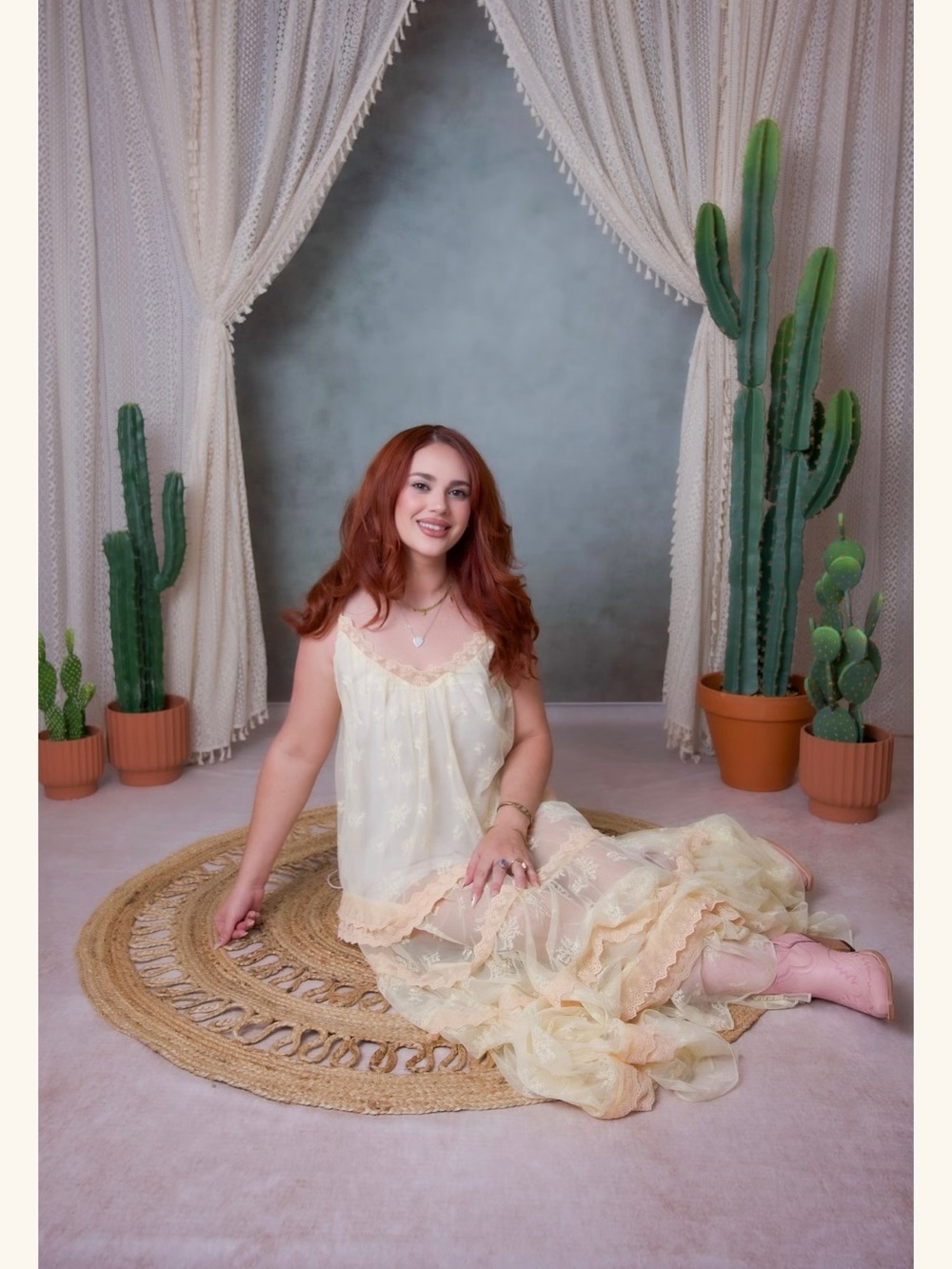 Tularosa Cream Lace-Trim Slip Dress